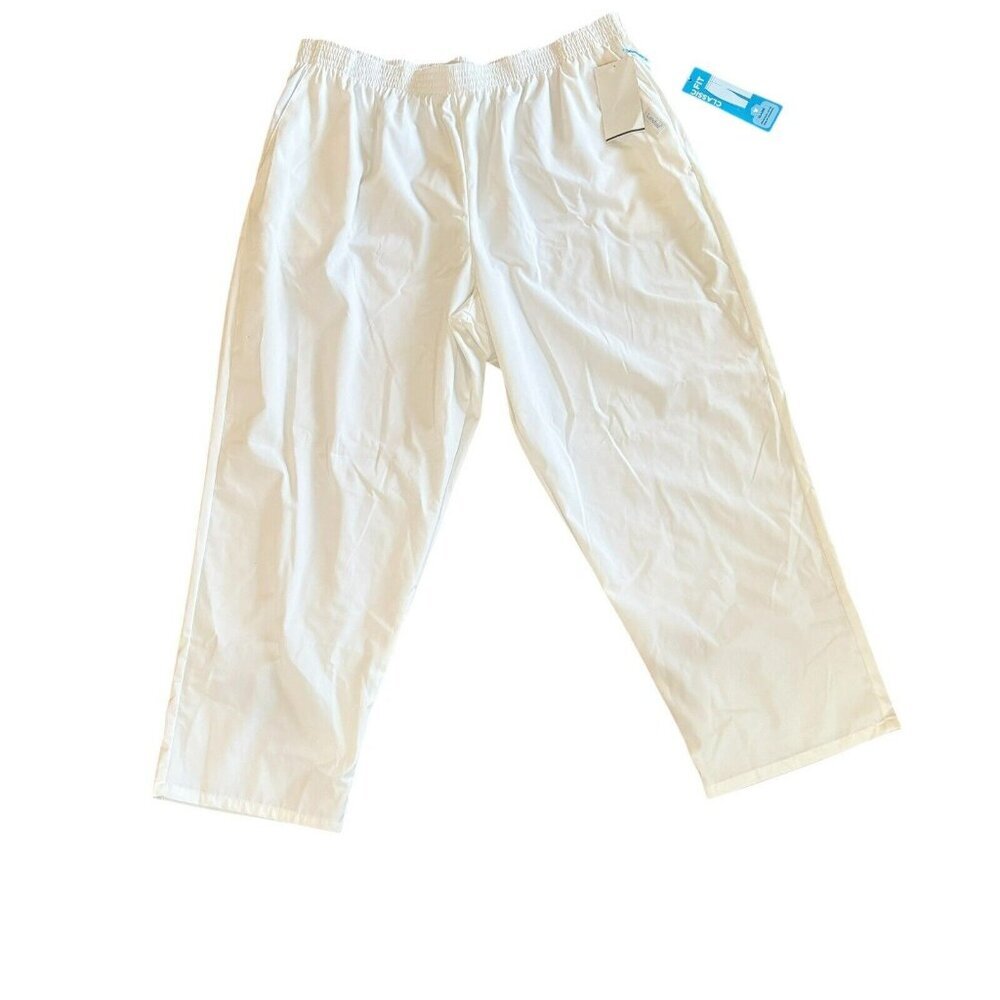 Women's Landau Classic Fit Size 4XL Scrub Pants White 8327 Pockets New with Tags